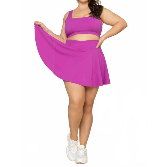 NEW POPFLEX ACTIVE crisscross hourglass twirl skort in royal orchid - Picture 6 of 7